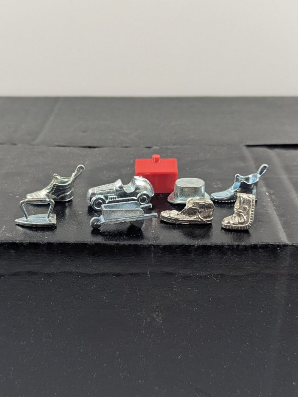 Lot of 9 monopoly replace pieces including the sought after bent shoe!